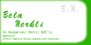 bela merkli business card